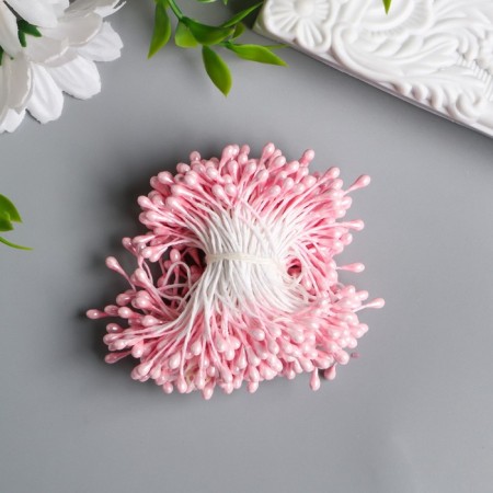 Stamens for flowers "droplets gloss light pink" set 300 pcs length 6 cm