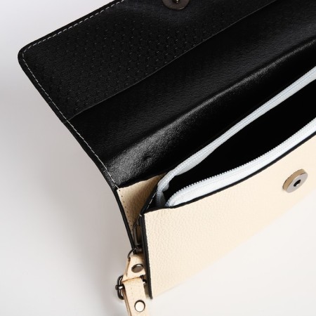 Bag-clate on magnet, long belt, white color-7
