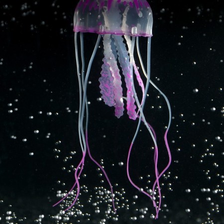 Decor for the Aquarium "Medusa" Silicone, with a neon effect, 5 x 5 x 15 cm, purple-2