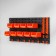 An organizer wall -mounted with trays, orange color