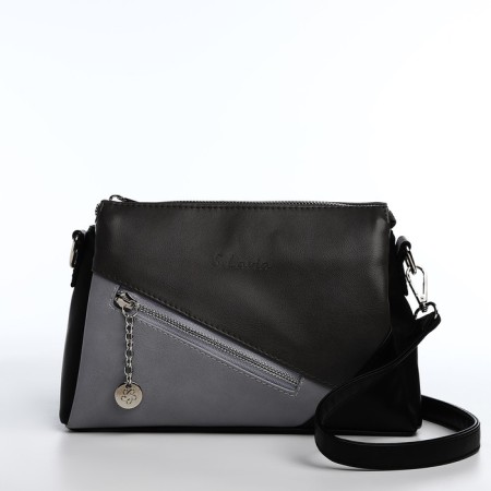 Bag Cross-Bodi with a zipper, gray color