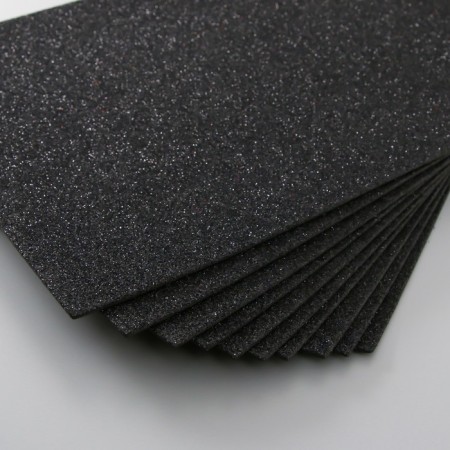 Foamiran glitter 2 mm, 20x30 cm, black-2