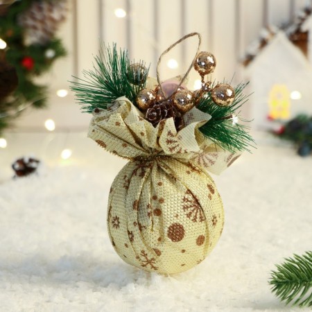 Ball plastic decor "Shine of Christmas" Snowflakes, 8x12 cm, mix-2