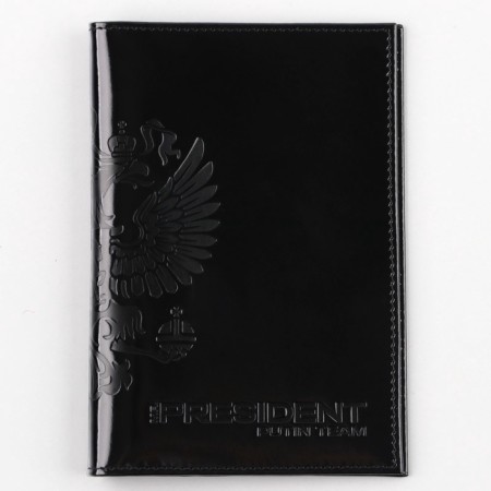 Cover for passport 5131 Russia, black color, genuine leather-6