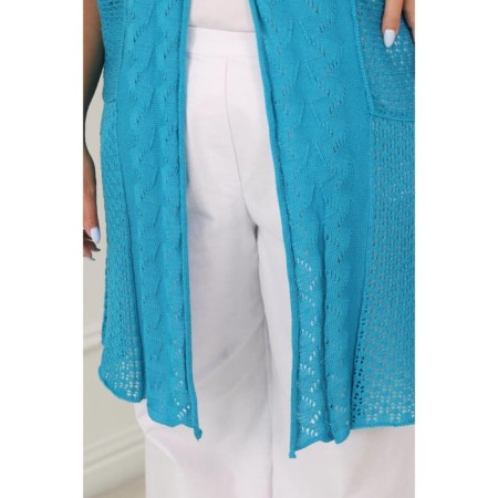Cardigan female, size 56, blue color-15