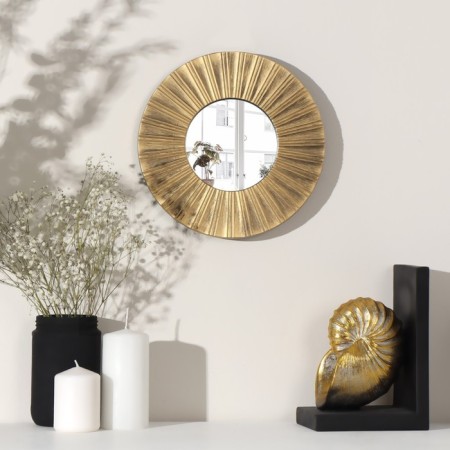 Wall mirror "Rays", D mirror surface 12 cm, color "aged gold"-1