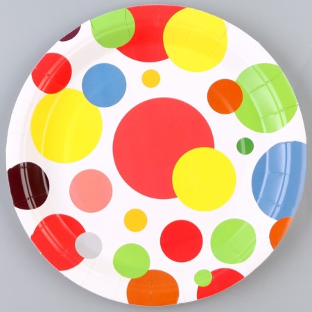 Paper plate "Circles", in a set of 6 pcs., 23 cm