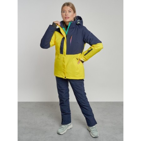 Ski costume female winter, size 44, yellow color-9