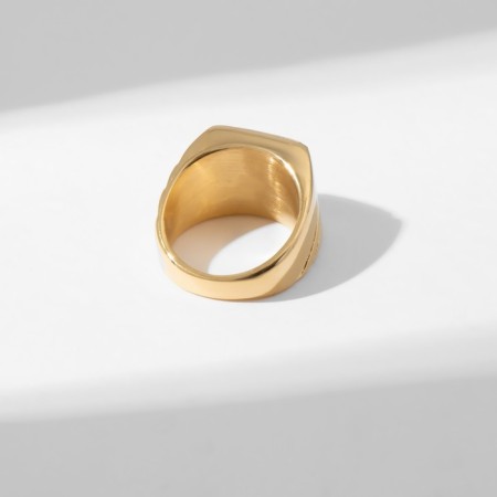 Male ring "ring" relief, black color in gold, 23 size-1