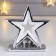 Souvenir Ceramics Summary "Double Star" silver 12.8x7.8x12.3 cm