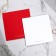 Wedding invitation: laser cutting, red color, 15 x 15 cm.