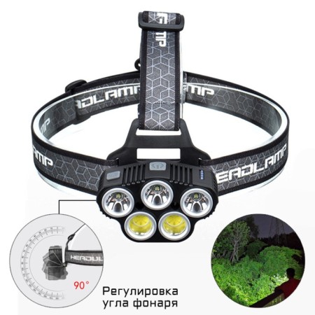 Battery-off flashlight, 20 watts, 1200 mAh, diode 3 XPE 2 COB, sensor, Type-C-1