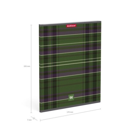 A notebook of 96 sheets in the Erichkrause "Scottish Cage", cover coated cardboard, offset unit, whiteness 100%, 5 types of mix-9