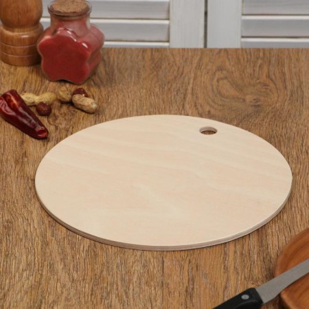 Wooden cutting board "Circle with a pen", 25 × 25 × 0.6 cm