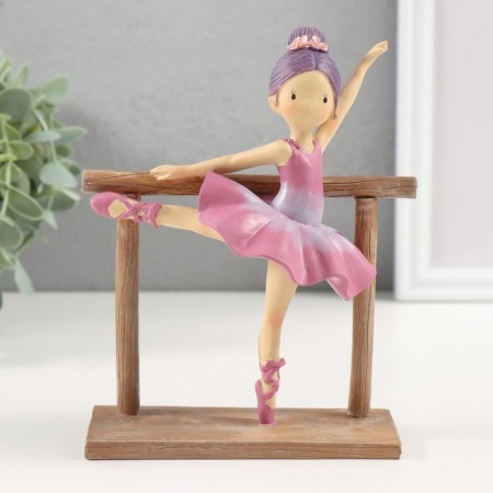 Polystone souvenir "Little ballerina at the machine" Violet 13.5x7x16.5 cm