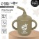 Drunker with a pipe Children's silicone "Try AGAIN", 200 ml., With handles, green color