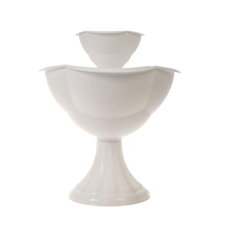 Plastic flowerbed, 2 tiers, d = 27–55 cm, h = 60 cm, white, "waterfall"-1