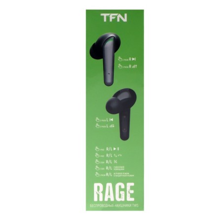 TFN Rage, TWS wireless headphones, gaming, response 55MS, BT 5.1, 30/300 mach, sensor, black-5