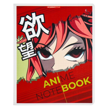 Notebook of 48 sheets in the "Anime Eye" cage, plastic cover, mix-5