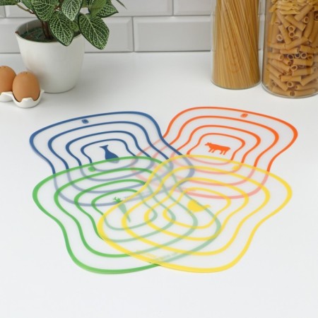 Set of boards of cutting flexible shares "Assorted", 4 pcs, 30 × 23 cm, color mix-2