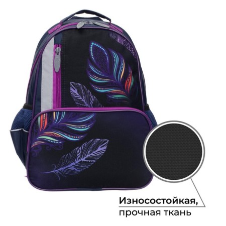 School backpack, 37 x 26 x 13 cm, ergonomic back, calligrata orth "Peryshok"-1