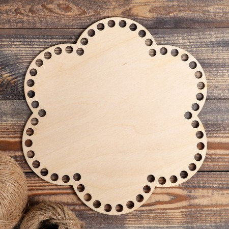 Holler blank "Flower Six petals", bottom plywood 3 mm, 26 cm, d = 10mm