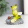 Souvenir Polystone "Frog on a stone with a snail - reading" 5.2x5.7 cm