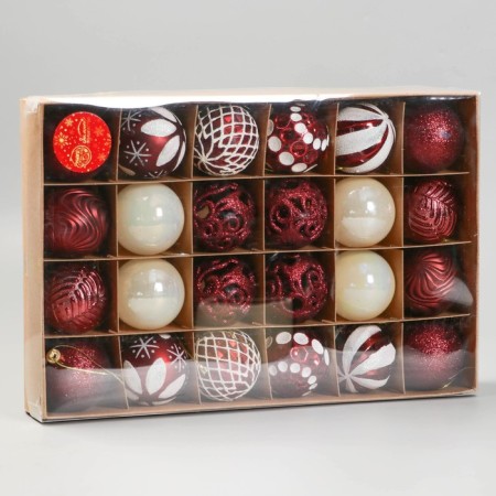 Set of balls plastic D-6 cm, 24 pcs "Melody" Assorted Lux, Belo-Bordy-1