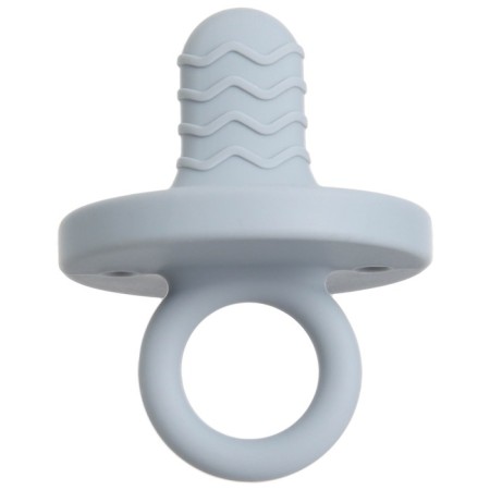 The rubberker is a silicone dummy, the color is blue/gray, mum & baby-6