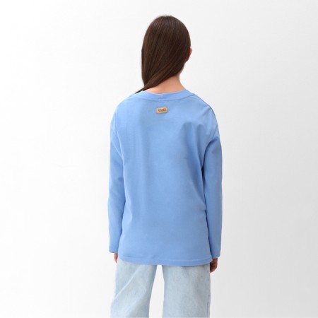 Longsliv children's minku, blue color, height 104 cm-3