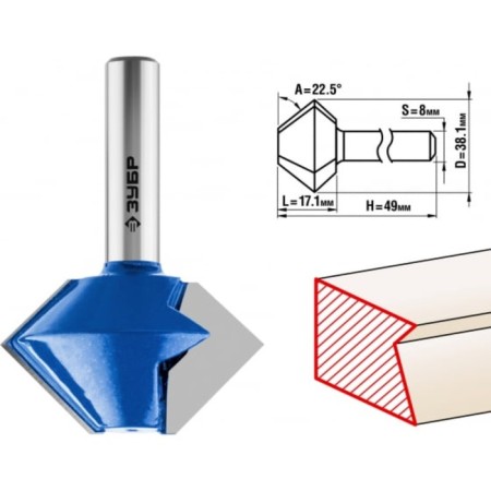 Clester's cutter 28725-38.1-22, cone, 38.1 x 22 mm