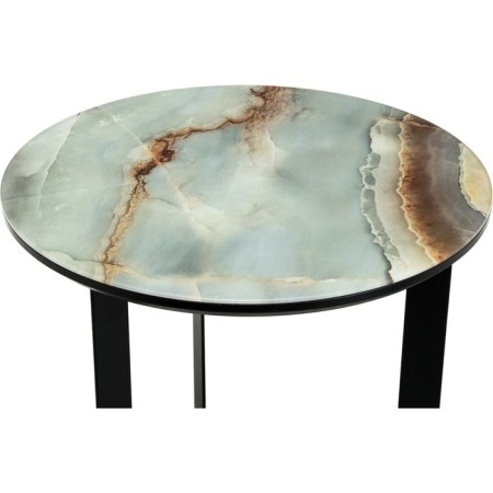 Coffee table Rob metal, blue marble/black 45x45x50 cm-2