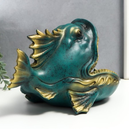Souvenir Polystone stand "Pisne-Dragon" dark green 17x16x29 cm-3