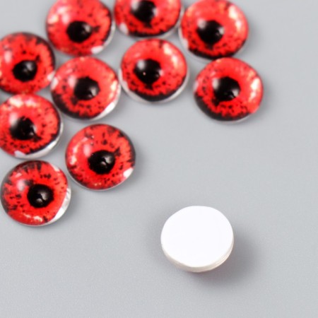 Decor (cabochon) for creativity Glass "Red Eye" d = 1.2 cm-1