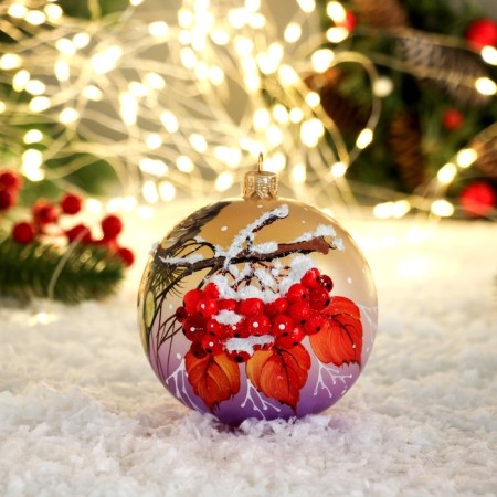 Ball "mountain ash with cones" mix 9.5 cm-1
