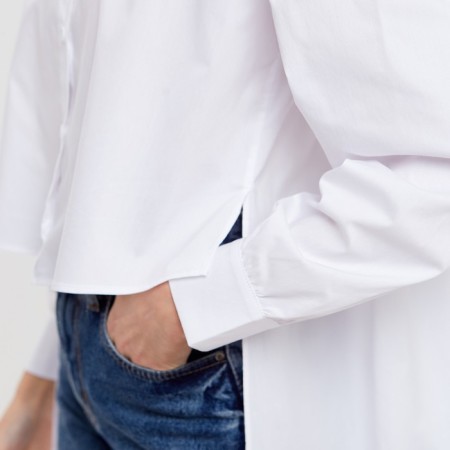 Women's blouse with a collar stand Minaku: Casual Collection Color White, p. 44-3