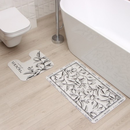 A set of bathroom rugs Ethel "Magnolia" 2 pcs, 48x78 cm, 40x45 cm