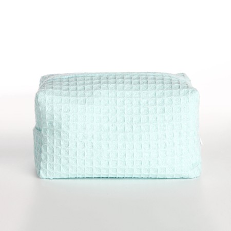 Cosmetic bag at the zipper textura, turquoise color-4