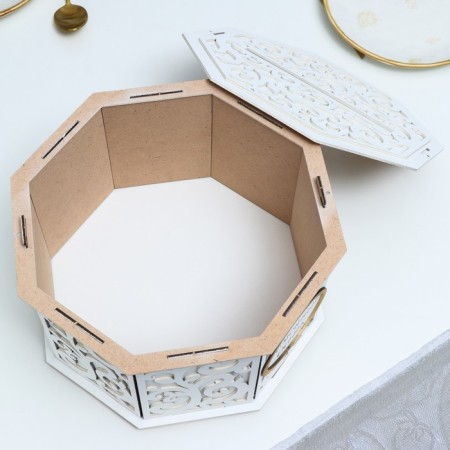 Family Bank with monograms, White, MDF, 27x27x16.5 cm-5