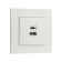 Socket with USB-A + usb-C connectors, 2.1 A, 5V, TOT ELEAGANT, hidden, white