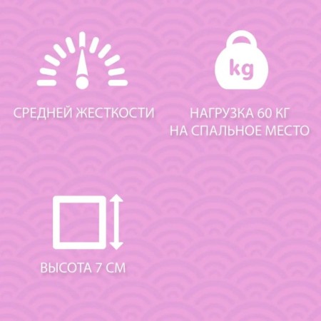 Mattress children's sleep factory "Pushinka", size 80x200 cm, height 7 cm, jacquard-2