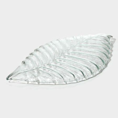 Glass Serving Magistro "Leaf", 34 × 18.5 × 1.9 cm, transparent color-2
