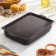 The baking sheet is "hostess", 23 × 30 cm, metal cover, anti -stick coating, burgundy color