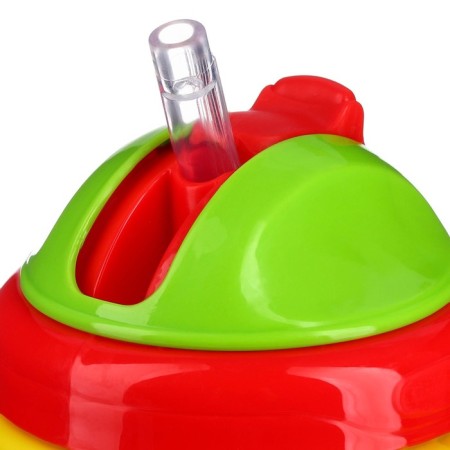 Baby chipper with silicone tube, 300 ml., With handles, green color-3
