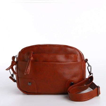 Cross-Bodi Bag on a zipper, brown color