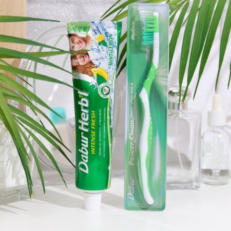 Dabur Herb’l Set: Gel Dentor Refuielding with Mint and Lemon, 150 g + Toothbrush-1