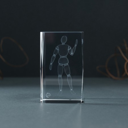 Souvenir glass rectangle "Schanter" 5x5x8 cm