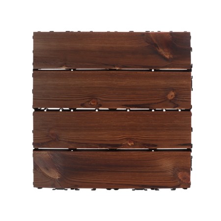 Garden tiles, paving, set - 10 pcs, wood, 30 x 30 x 2.5 cm