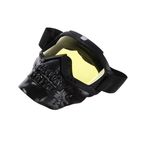 Mask glasses for motor vehicles, collapsible, yellow visor, black color