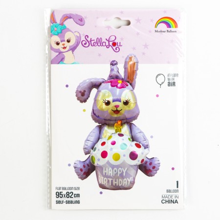 Foil ball 24 "Bunny with a cupcake", lilac, under the air-3